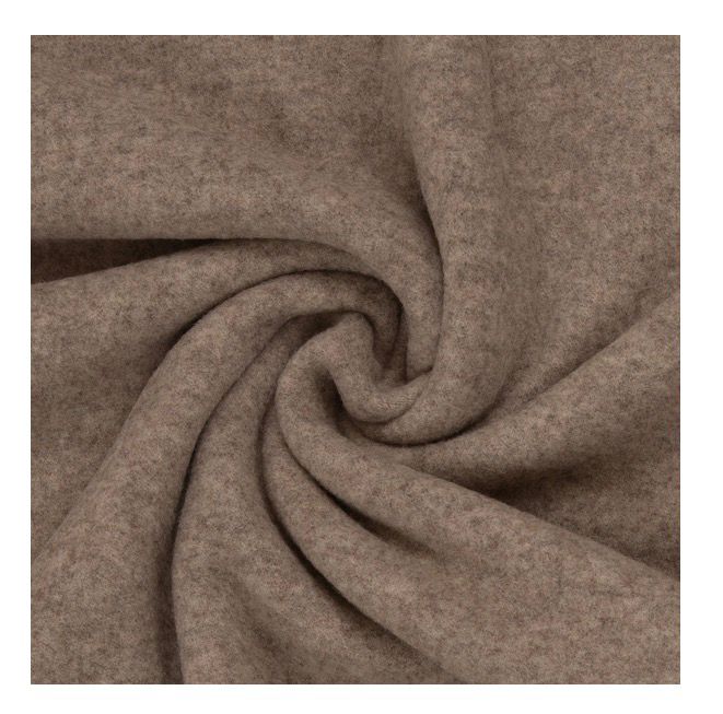schöner Stoff Merino Fleece 1173 Dunkelbeige Swafing