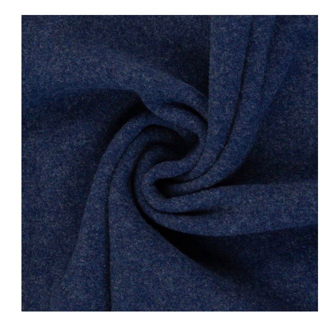 schöner Stoff Merino Fleece in Dunkelblau Swafing