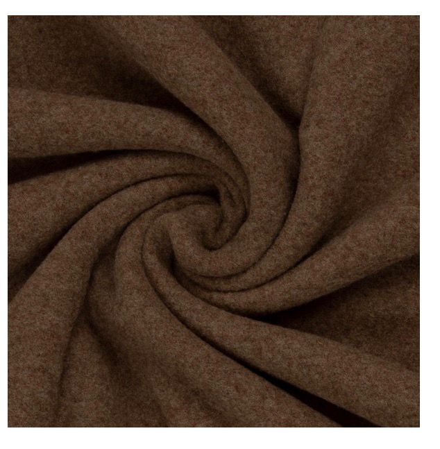 schöner Stoff Merino Fleece Dunkelbraun Swafing