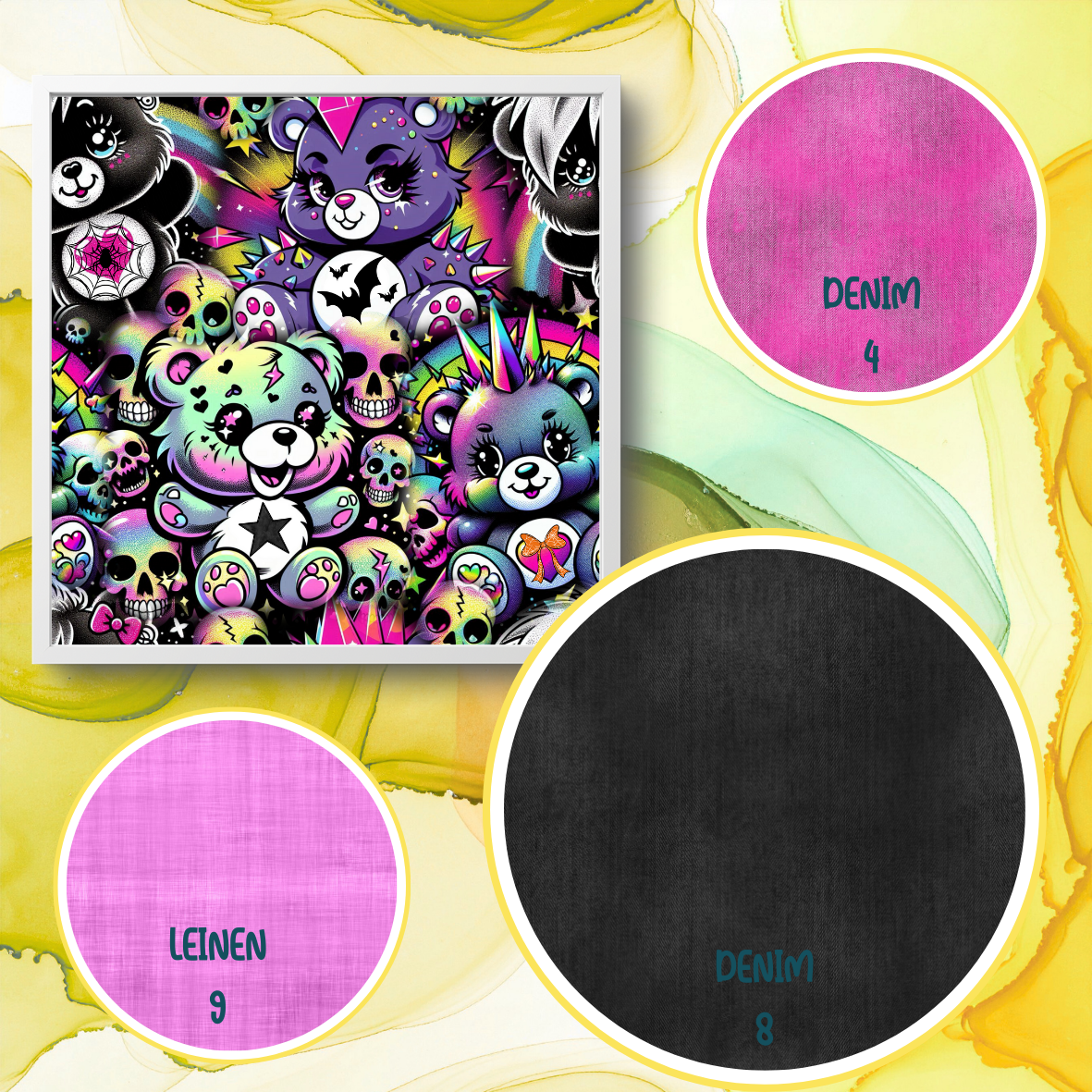 Stoff VB Neon Bärchen