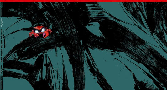 toller Stoff Sweat Panel by Thorsten Berger Design MotivEddy the Crab in Petrol