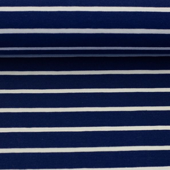 Stoff Jersey Isa Swafing Streifen Blau/Weiß