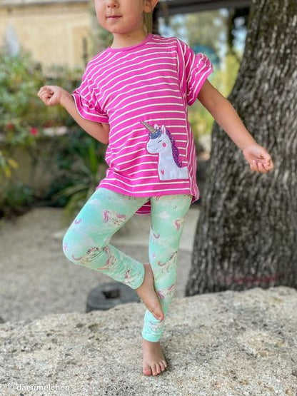 Stoff Jersey Isa Swafing Streifen Pink/Weiß
