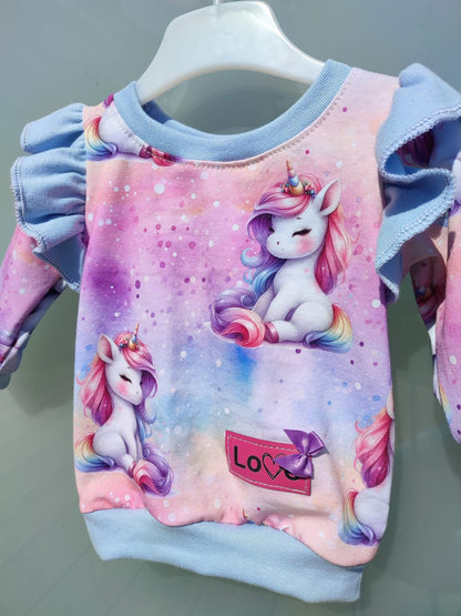 Stoff VB Einhorn sitzend