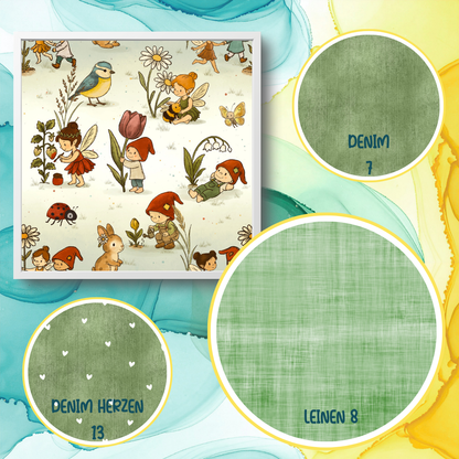 Stoff VB Wichtel Frühling