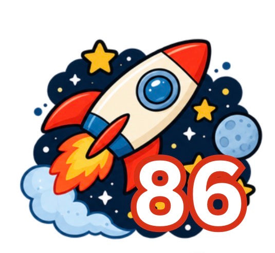 schöne Größenetiketten für Kinder mit Motiv einer bunten Rakete