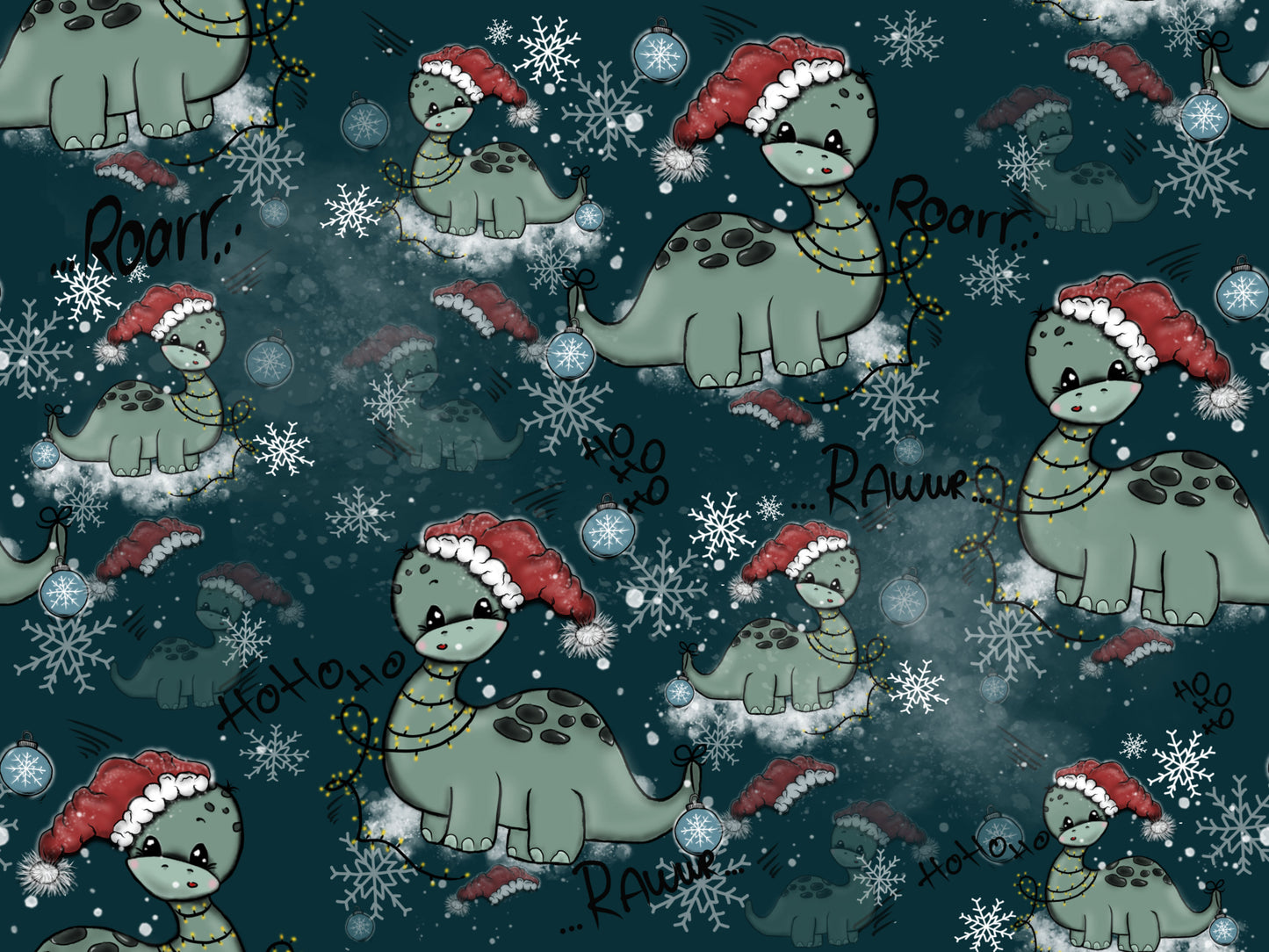 Rest Stoff Sweat VB Weihnacht Dino petrol 60 cm