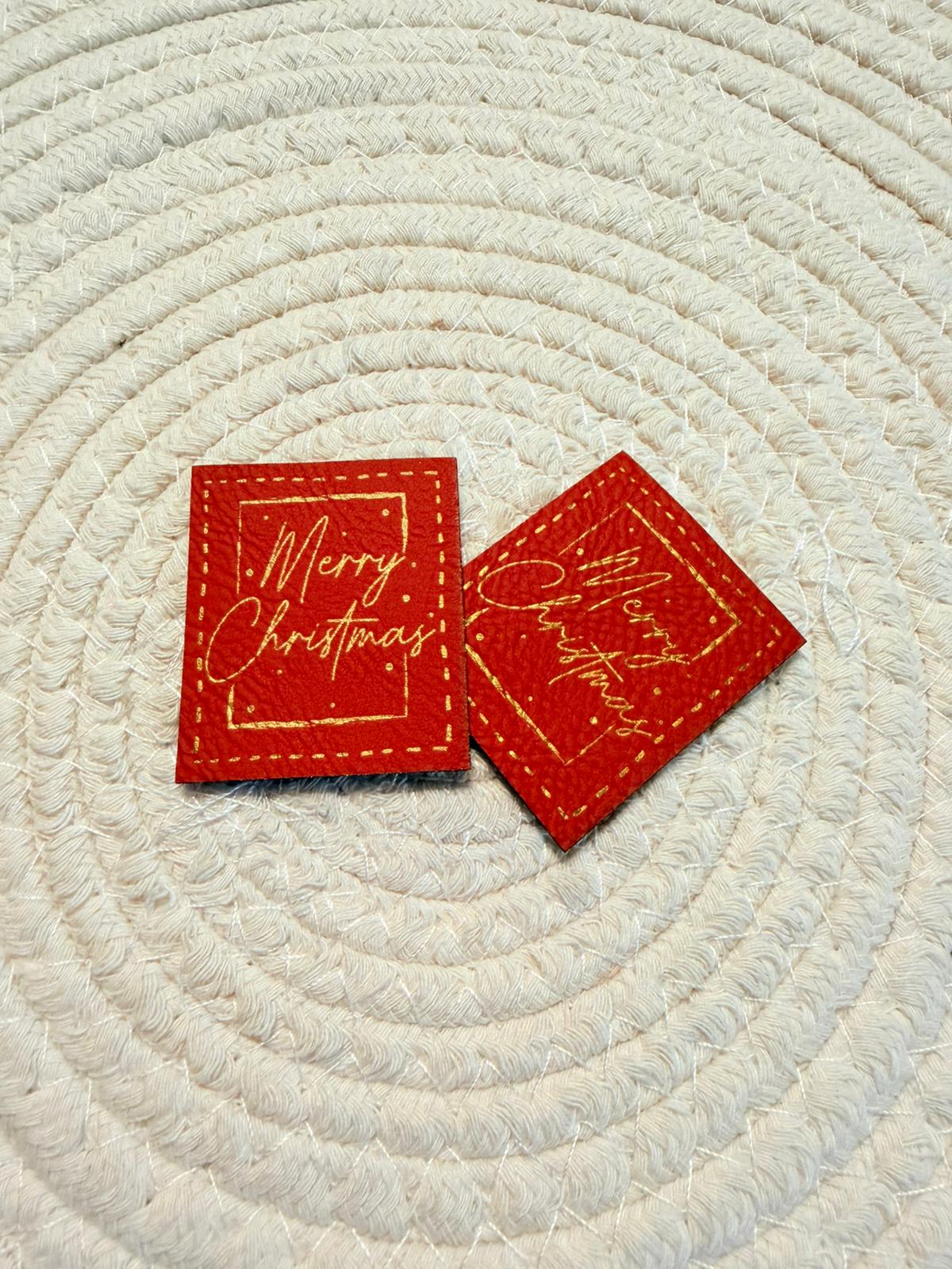 Kunstleder Label Merry Christmas