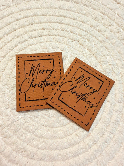 Kunstleder Label Merry Christmas