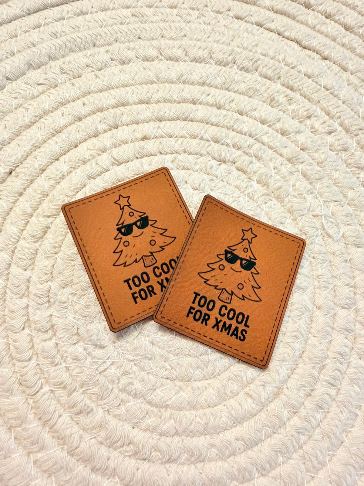 Kunstleder Label To cool for XMAS