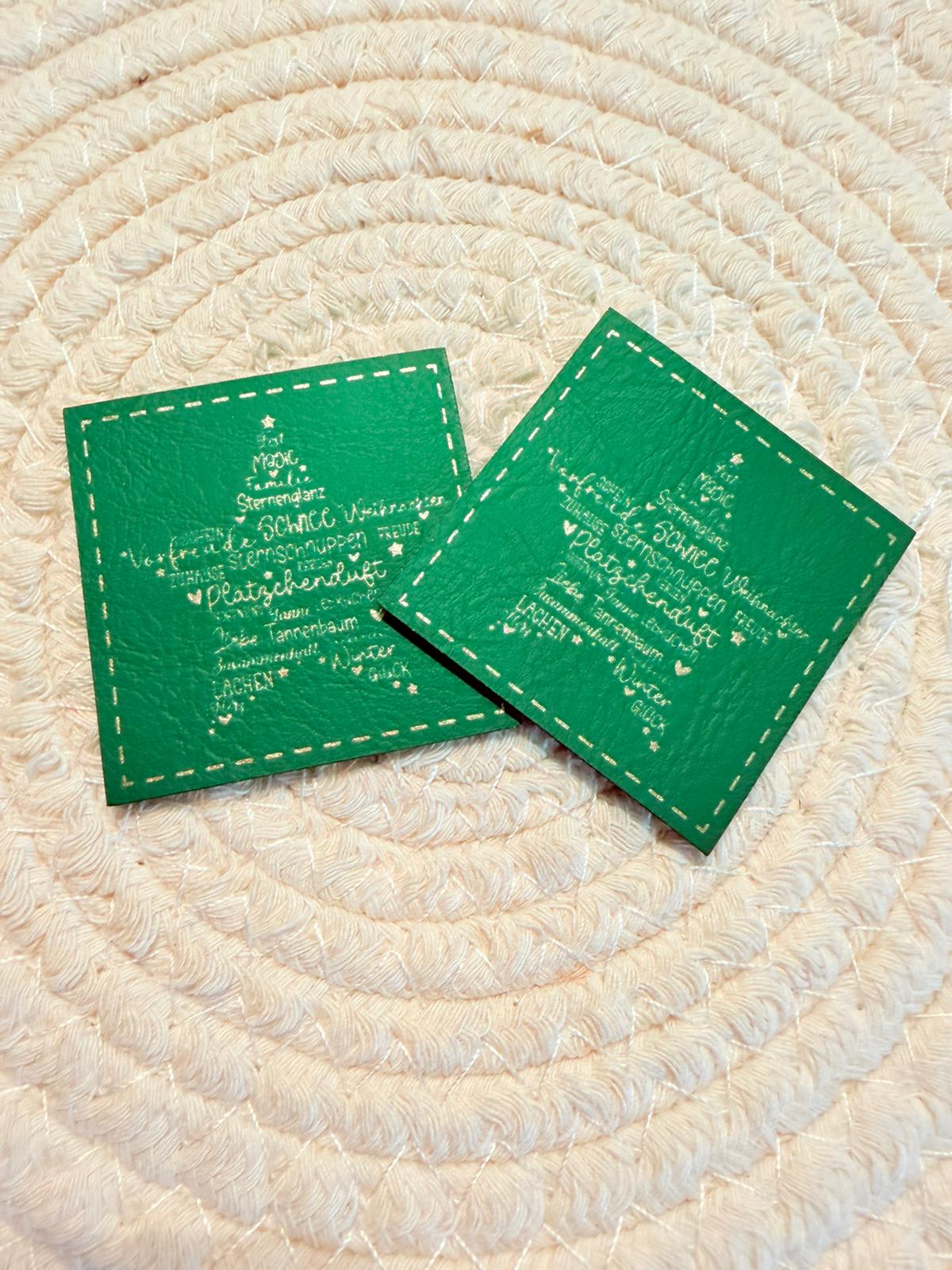 Kunstleder Label Weihnacht Stern