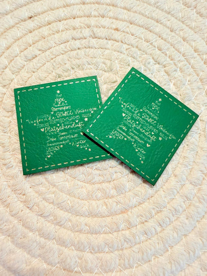 Kunstleder Label Weihnacht Stern