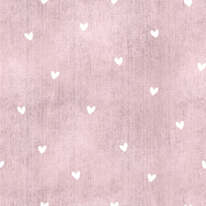 Stoff VB Kombi Denim Herzen Nr. 11 Alt Rosa