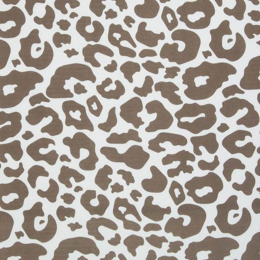 toller Kuschelsweat Stoff in der Ausführung Naturweiss/Beige  Leomuster