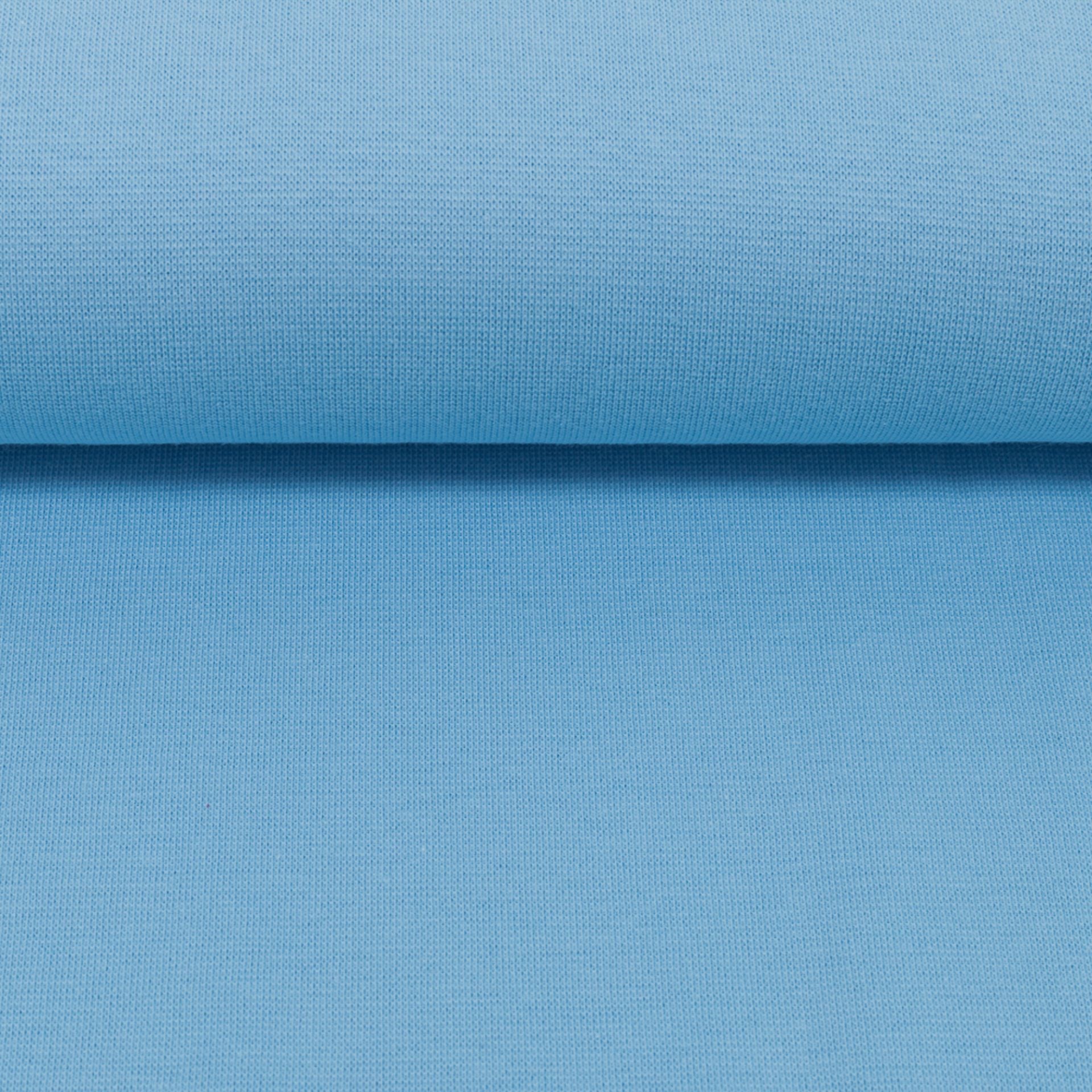 Bündchen Stoff heike in der Farbe uni hellblau Detailansicht