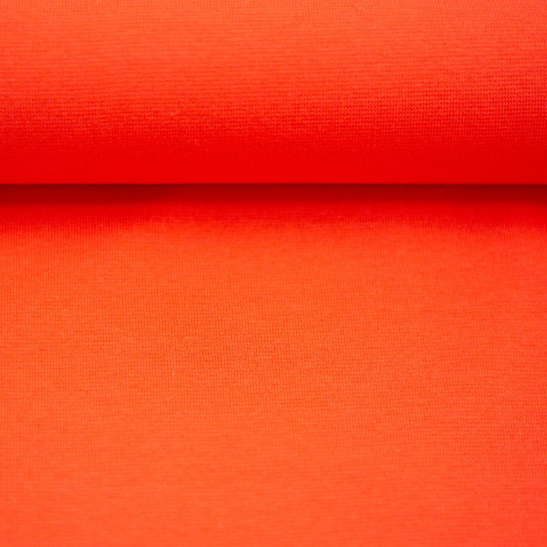 Bündchen Stoff Heike in der Farbe Uni Orangerot Detailansicht