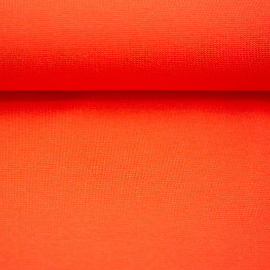 Bündchen Stoff Heike in der Farbe Uni Orangerot Detailansicht