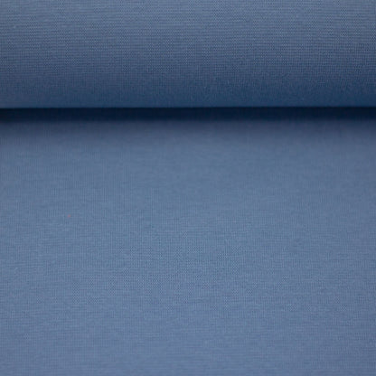 Bündchen Stoff Heike in der Farbe uni rauchblau Detailansicht