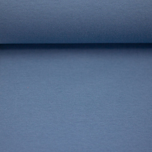 Bündchen Stoff Heike in der Farbe uni rauchblau Detailansicht