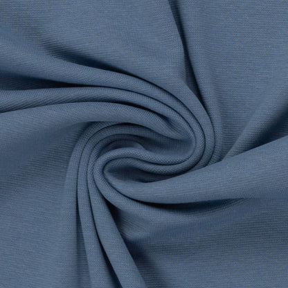 Bündchen Stoff Heike in der farbe uni rauchblau Normalansicht