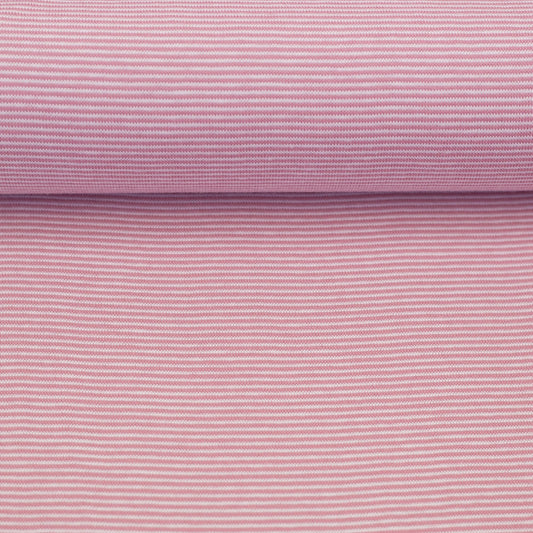 Bündchen Stoff Stella in der farbe Altrosa Weiss Detail