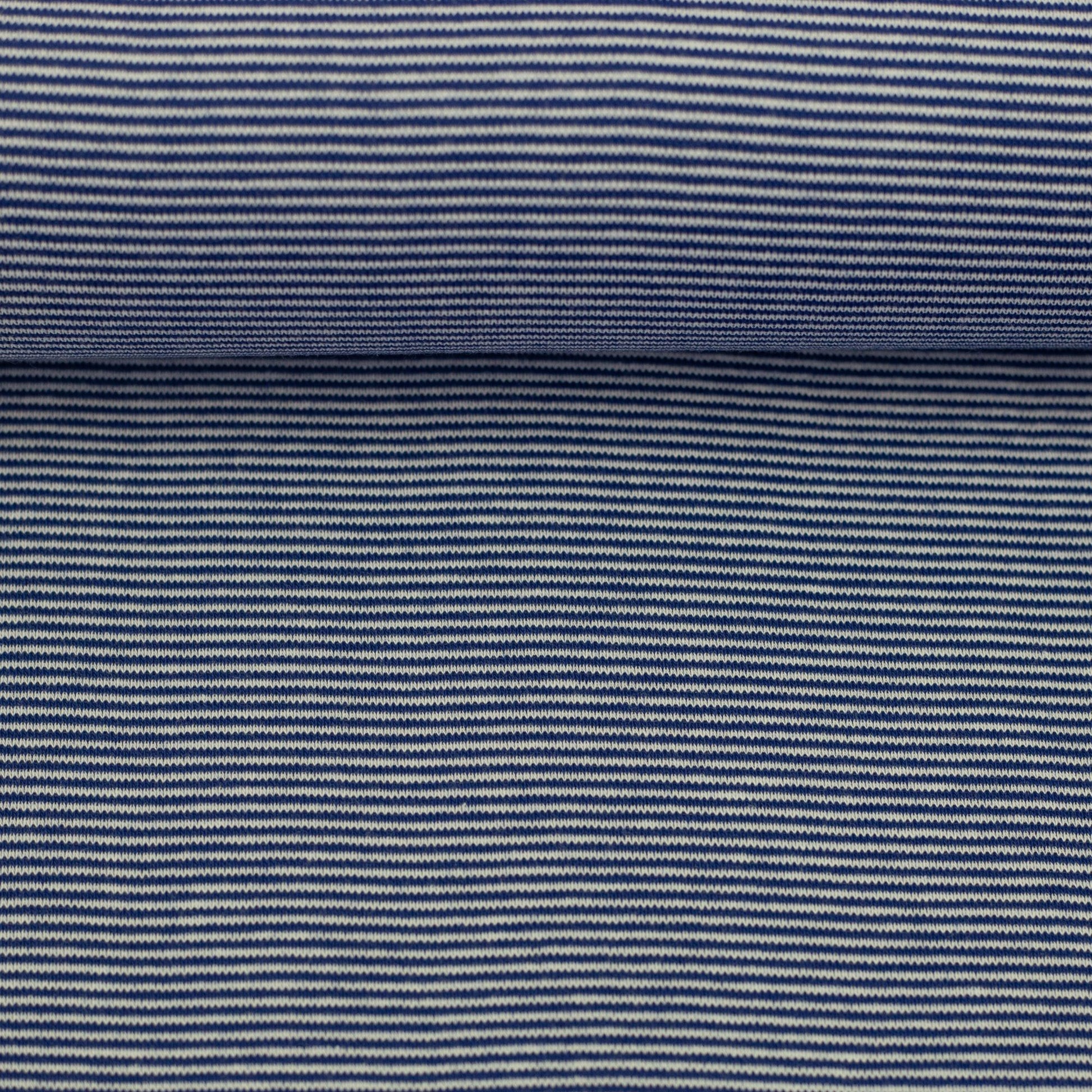 Bündchen Stoff Stella in der Farbe Dunkelblau Weiss Detailansicht