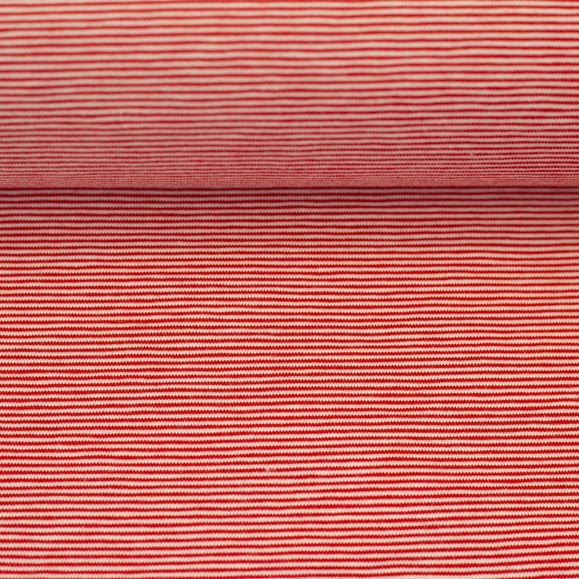Bündchen Stoff Stella in der Farbe rot weiss Detailansicht