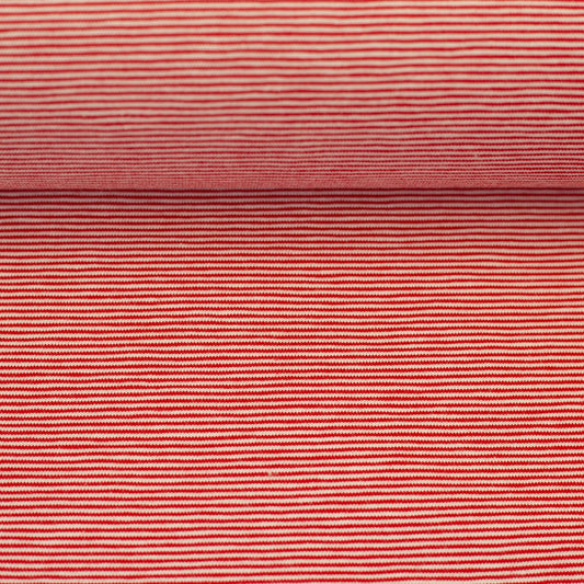 Bündchen Stoff Stella in der Farbe rot weiss Detailansicht