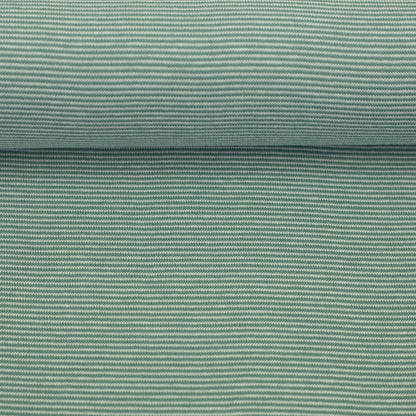 Bündchen Stoff Stella in der Farbe Smaragd naturweiss Detailansicht