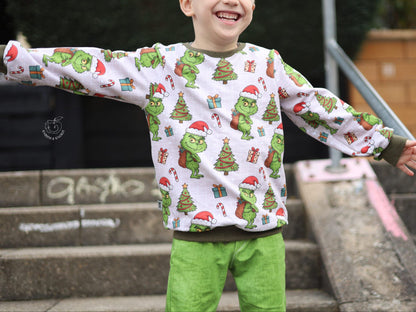 Rest Stoff Jersey VB WeihnachtsGrinch 110 cm