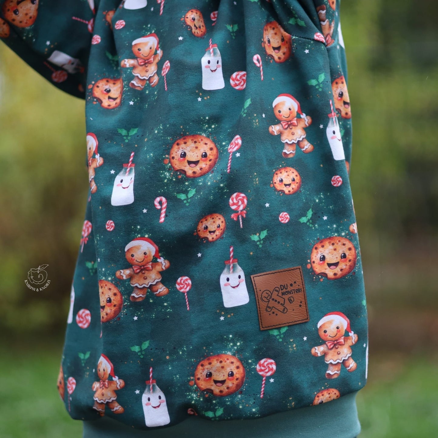 Rest Stoff Sweat VB Weihnachten Cookies 110 cm