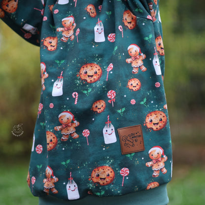 Rest Stoff Sweat VB Weihnachten Cookies 110 cm