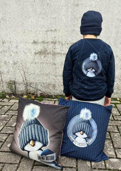 Stoff Sweat Pinguin Beanie Panel by Thorsten Berger