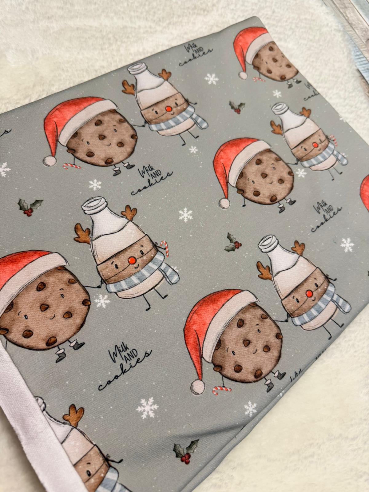 Rest Stoff Jersey VB Christmas Milk and Cookies 100 cm