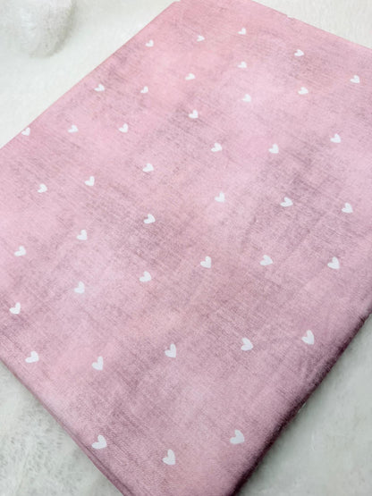 Stoff VB Kombi Denim Herzen Nr. 11 Alt Rosa