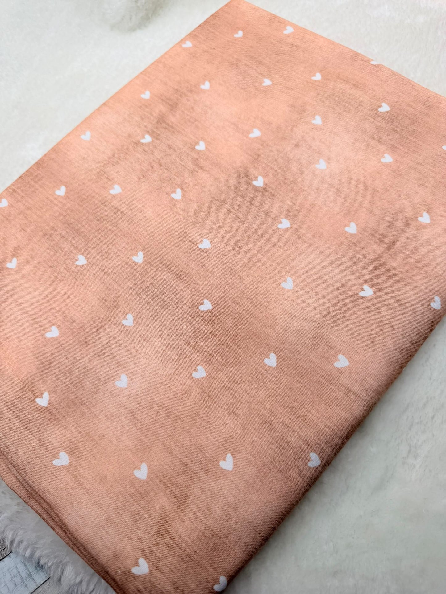 Stoff VB Kombi Denim Herzen Nr. 15 Sand