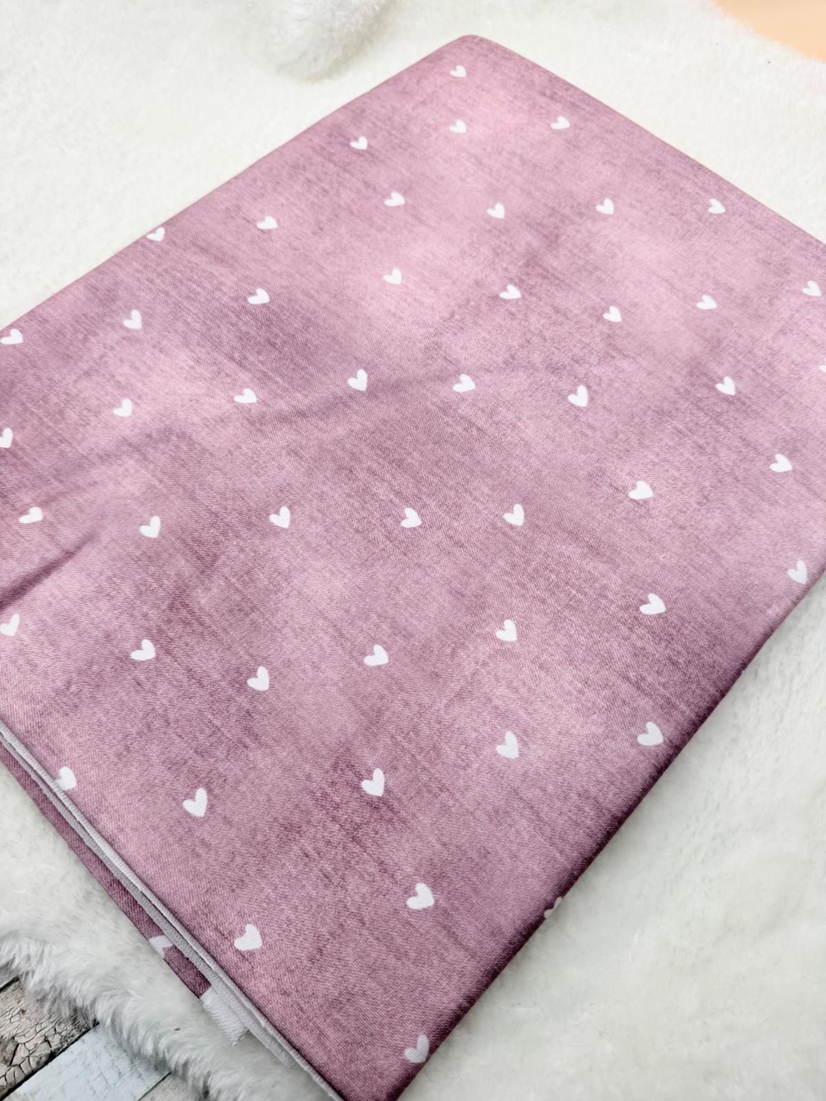 Stoff VB Kombi Denim Herzen Nr. 7 Rosa