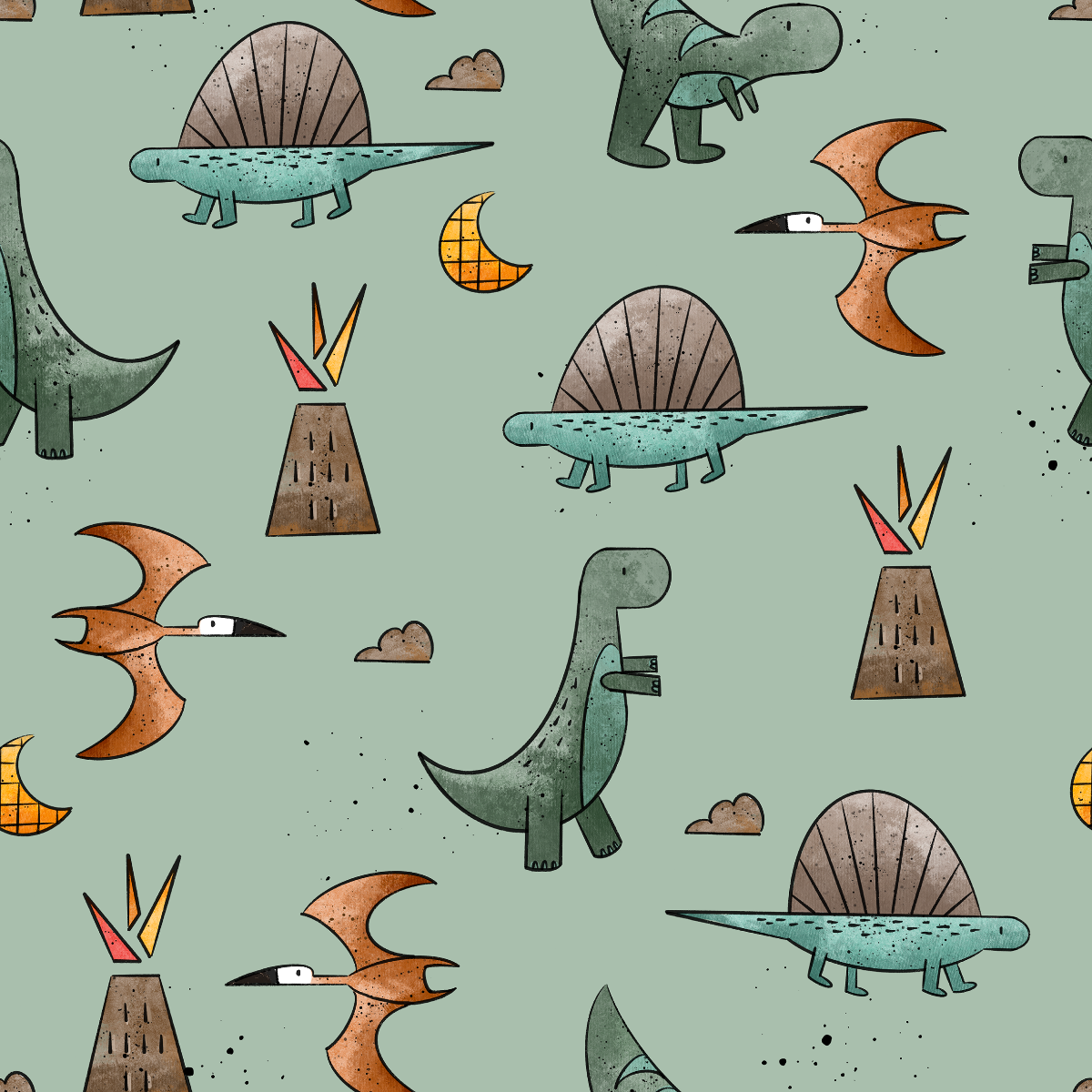 Stoff VB Dino Welt