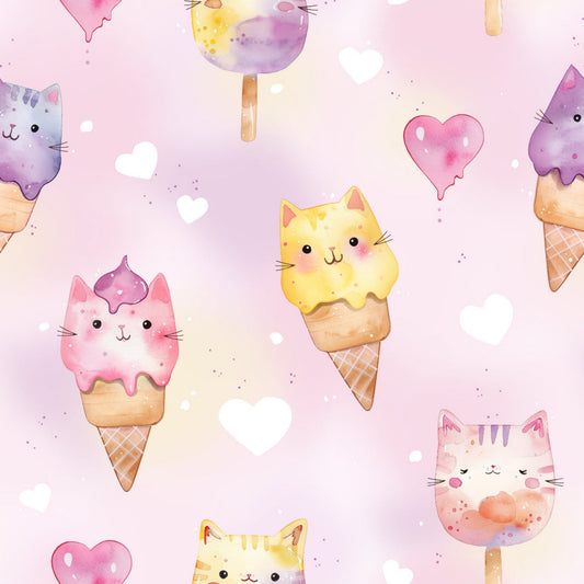 Stoff VB Eiscreme Cats