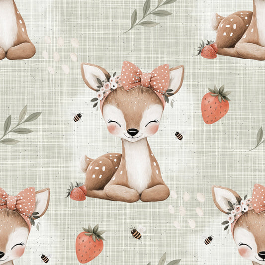 Stoff VB Erdbeer Bambi