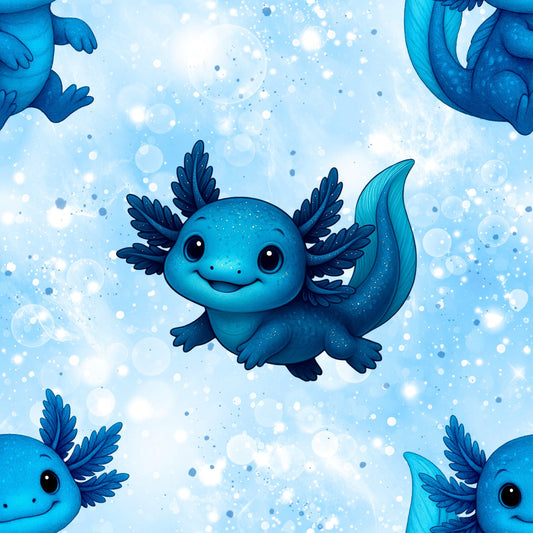 Stoff VB little Blue Axolotl