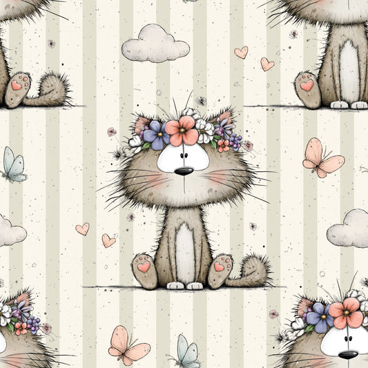 Stoff VB little Flower Kitty