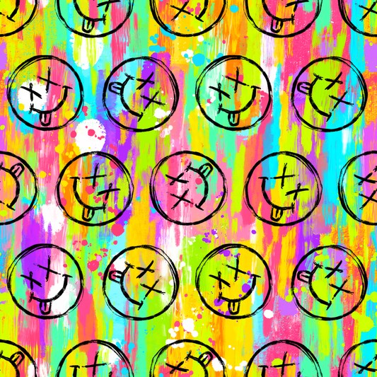 Stoff VB Rainbow Smileys