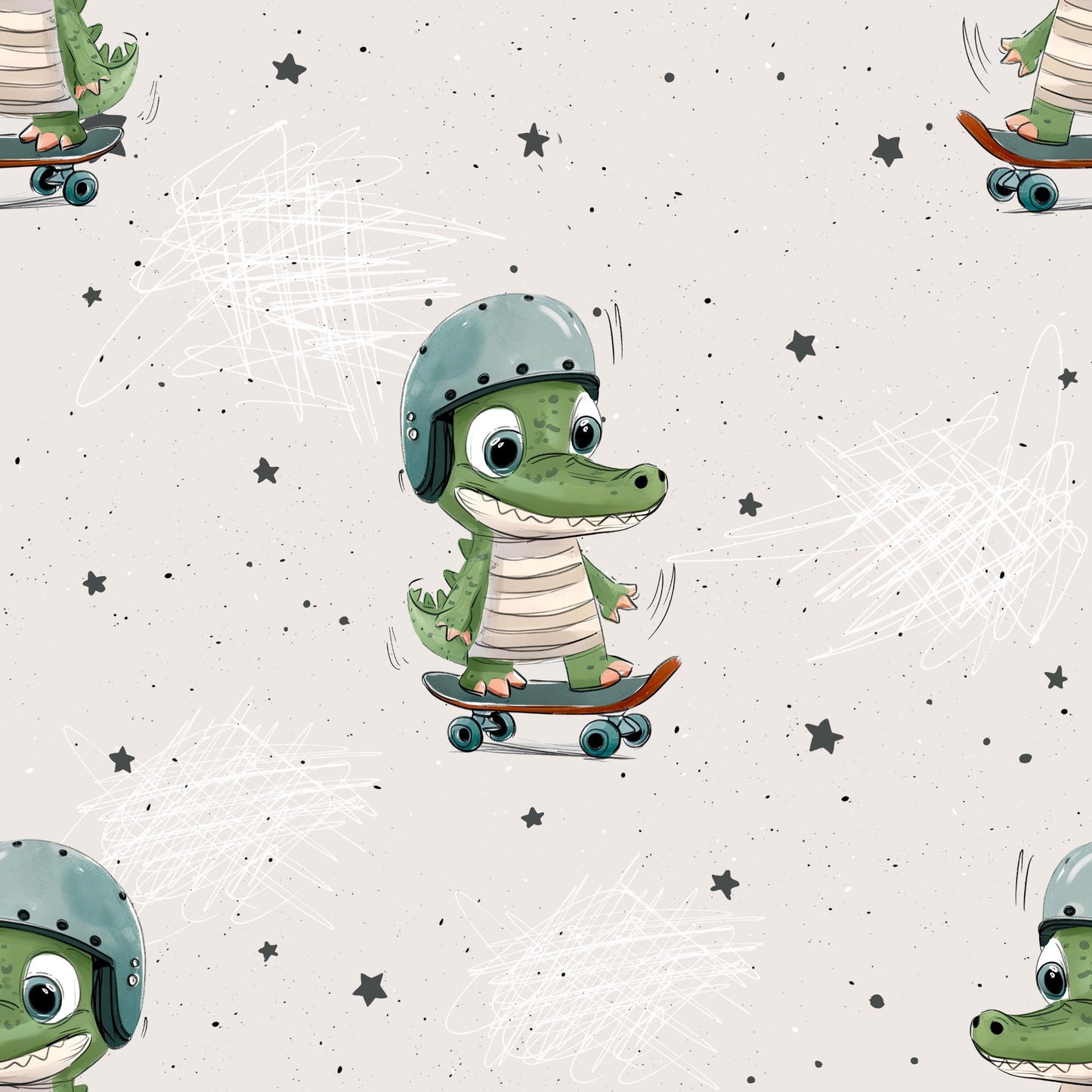 Stoff VB Skater Dino