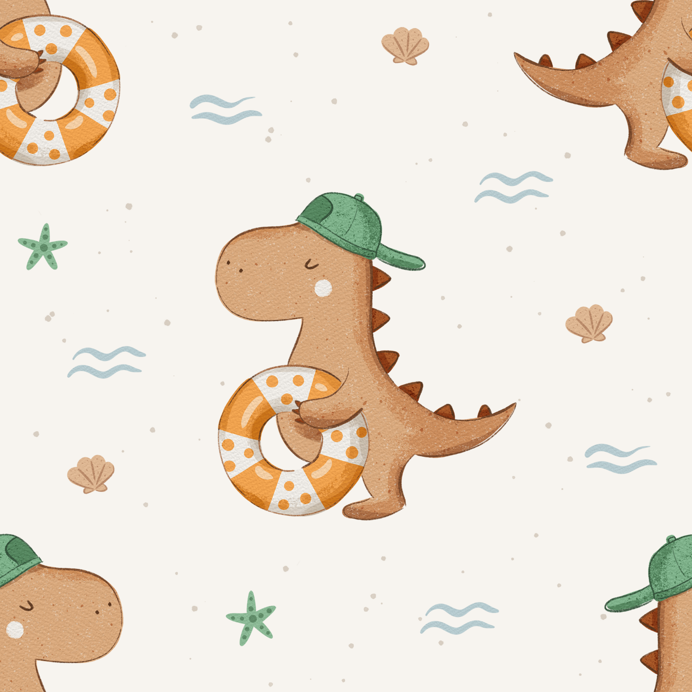 Stoff VB Water Dino