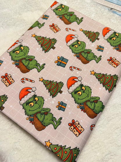 Rest Stoff Jersey VB WeihnachtsGrinch 110 cm