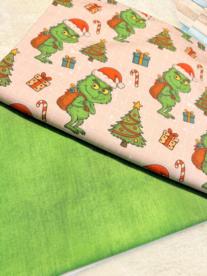 Rest Stoff Jersey VB WeihnachtsGrinch 110 cm