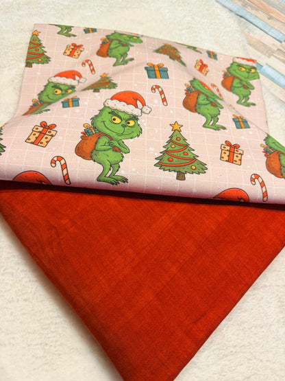 Rest Stoff Jersey VB WeihnachtsGrinch 110 cm