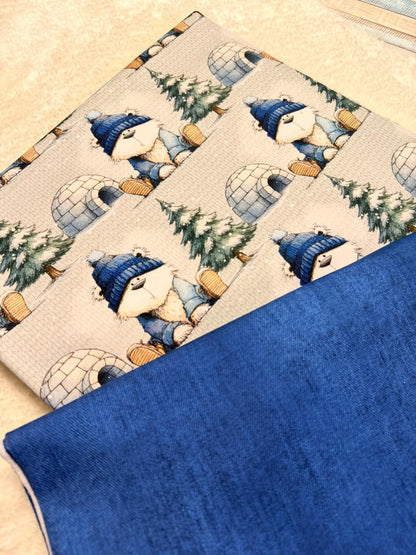 Rest Stoff Sweat VB Winter Iglu Mützlibär 100 cm