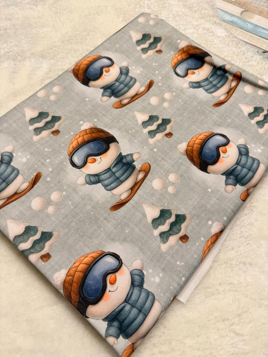 Rest Stoff Jersey VB kleiner Winter Snowboard Snowman